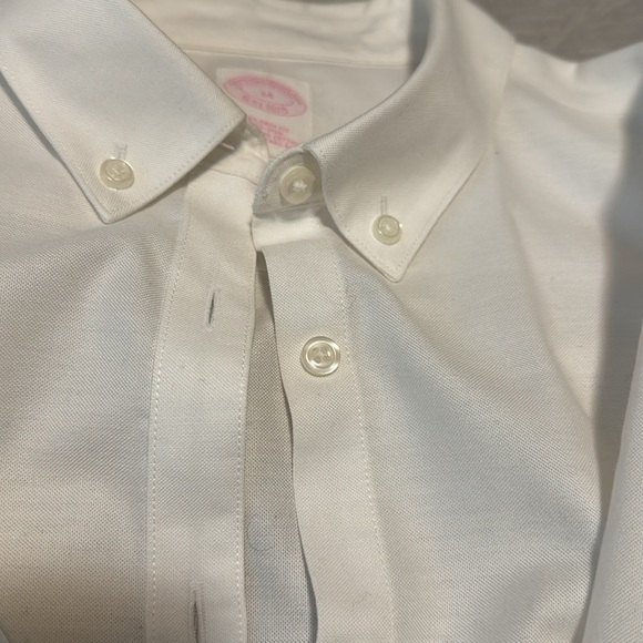 Brooks Brothers White Button Down long sleeve shirt- Pink logo- size 14 - Picture 5 of 5